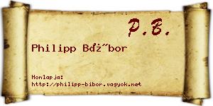 Philipp Bíbor névjegykártya